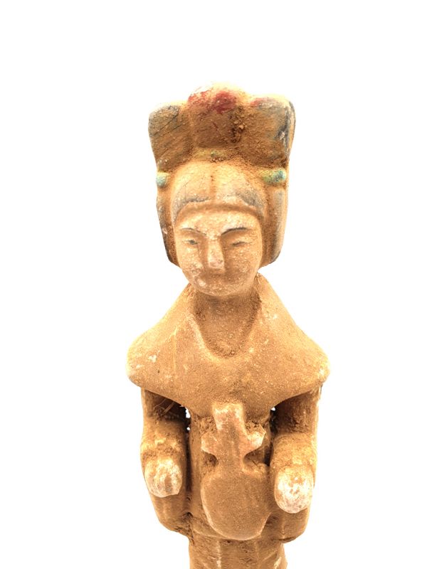 Chinese statue - Terracotta - Court Lady Tang - Zither 2