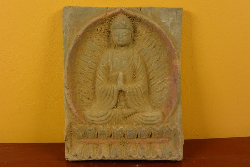 Chinese Terracotta plate Buddha lotus position 1