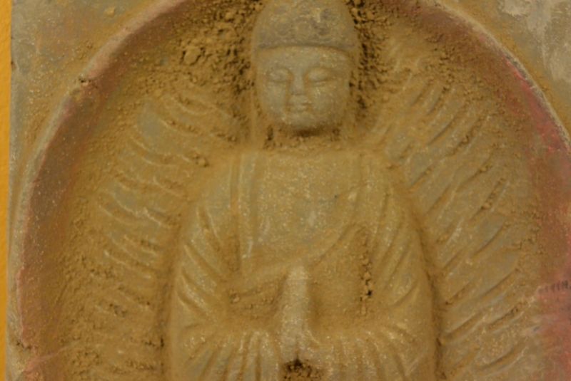 Chinese Terracotta plate Buddha lotus position 4