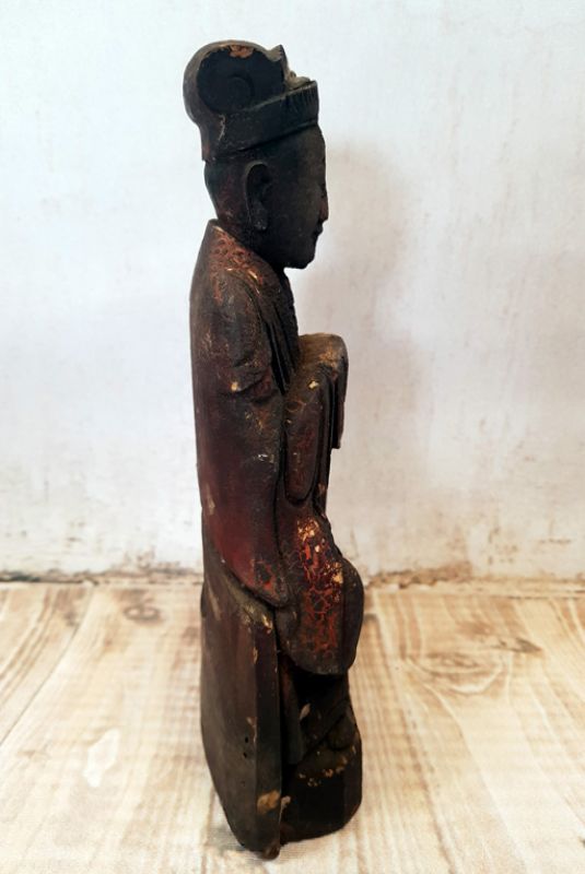 Chinese Votive Statue - Qing Dynasty - Couple of ancestors 2 2