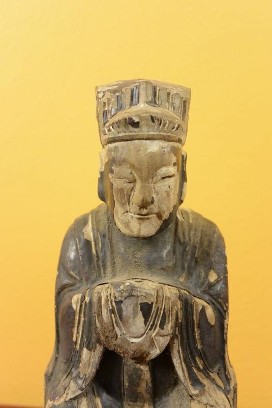 Chinese Votive Statue - Qing Dynasty - Taoist monk 2