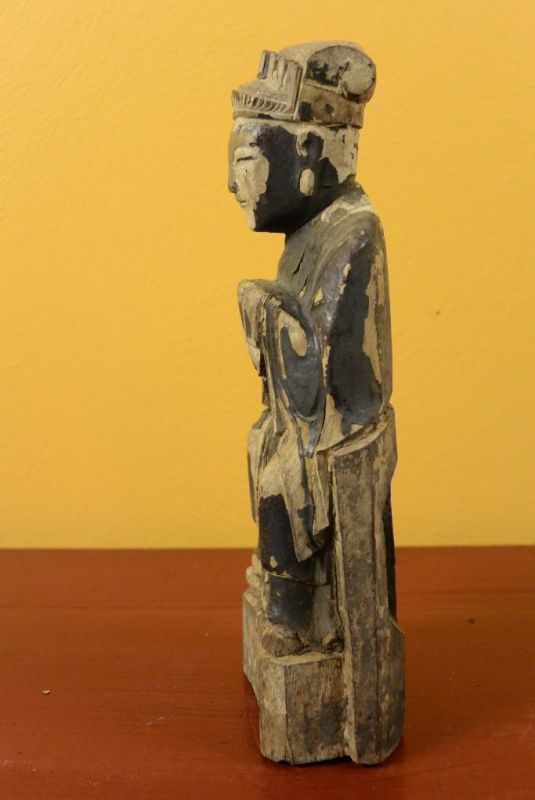 Chinese Votive Statue - Qing Dynasty - Taoist monk 5