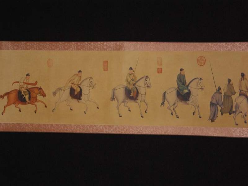 Click thumbnail to enlarge and hover over the picture to zoom Chinese warrior on horseback Handscroll 2
