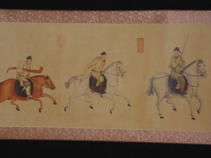 Click thumbnail to enlarge and hover over the picture to zoom Chinese warrior on horseback Handscroll 4