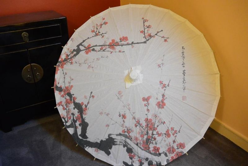 Chinese Wood and Paper Parasol - Cherry tree 1