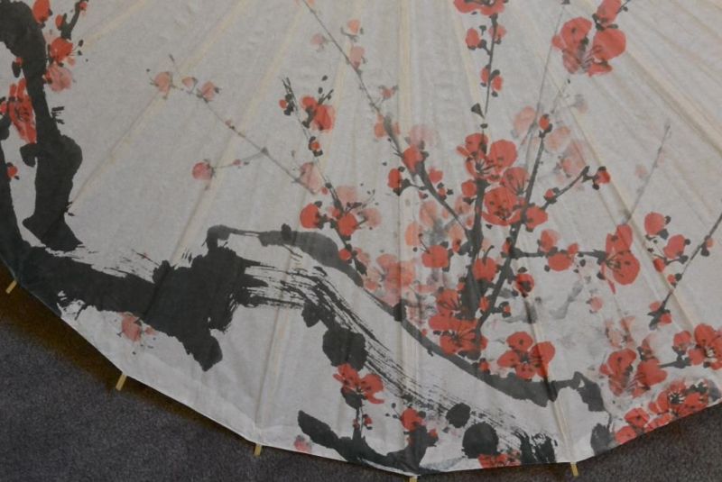 Chinese Wood and Paper Parasol - Cherry tree 3