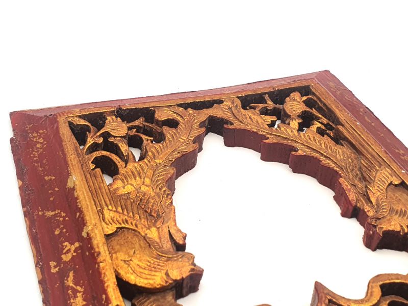 Chinese wood panel hand carved frame 6 3
