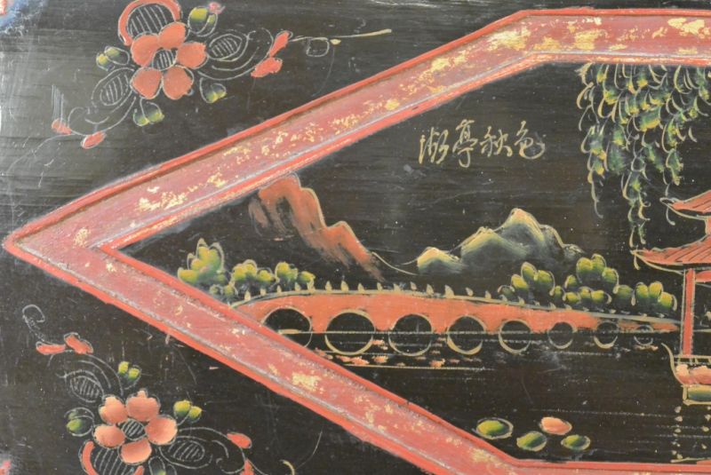 Chinese wood panel Painting Pagoda 3