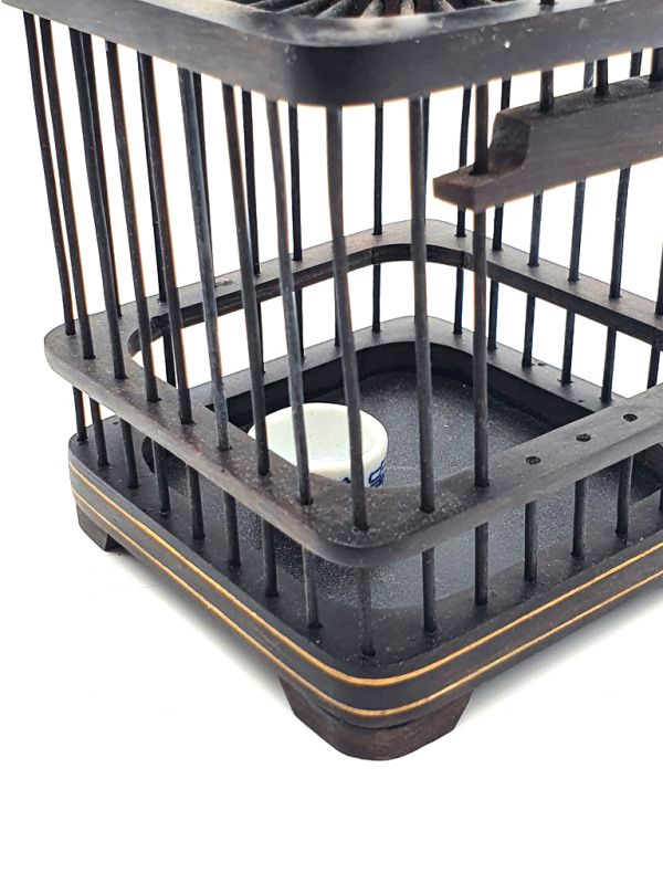 Chinese Wooden Cricket Cage - Ebony wood - Rectangle 4