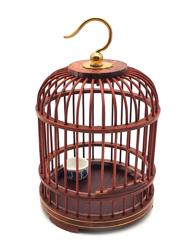 Chinese Wooden Cricket Cage - Mahogany - To suspend 1