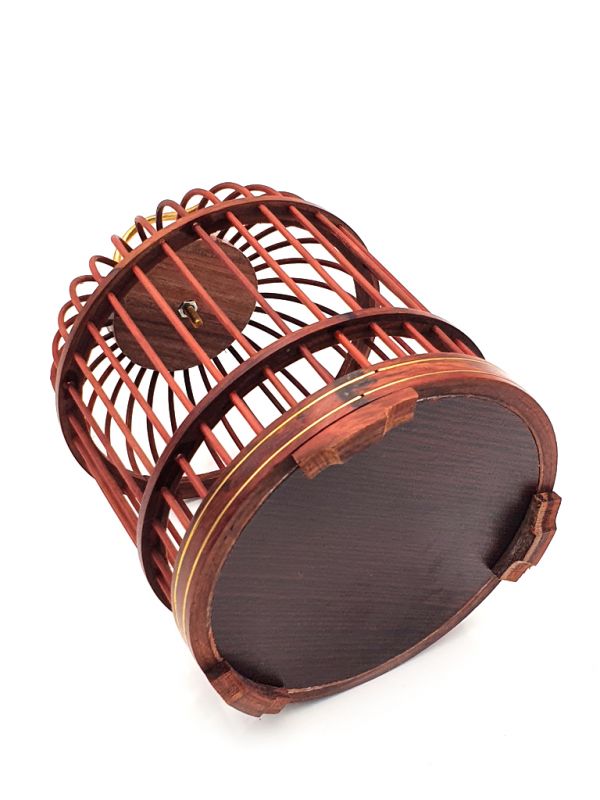 Chinese Wooden Cricket Cage - Mahogany - To suspend 4