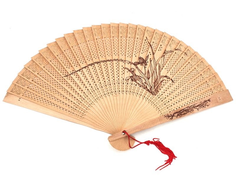 Chinese Wooden Fan - Chinese reeds 1