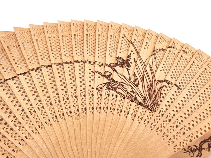 Chinese Wooden Fan - Chinese reeds 2