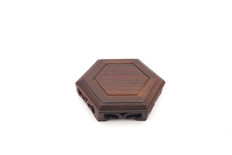 Chinese Wooden Stand - Hexagonal 10cm 2