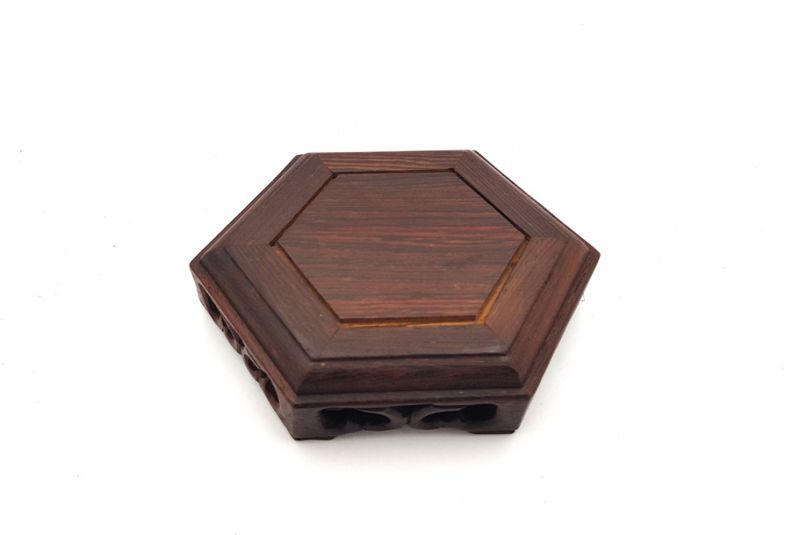 Chinese Wooden Stand - Hexagonal 10cm 3