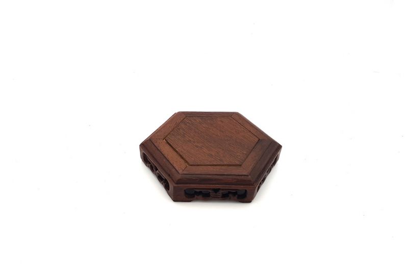 Chinese Wooden Stand - Hexagonal 12cm 5