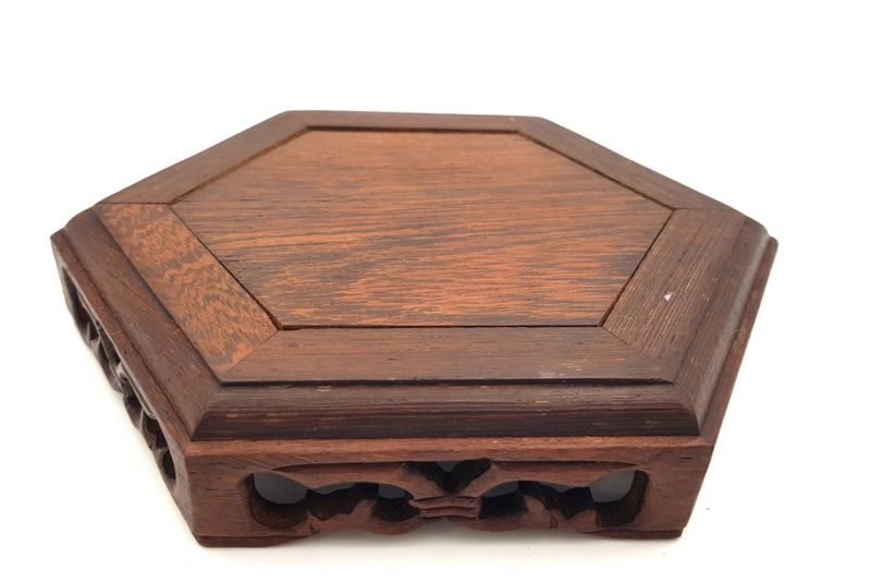 Chinese Wooden Stand - Hexagonal 14cm 3