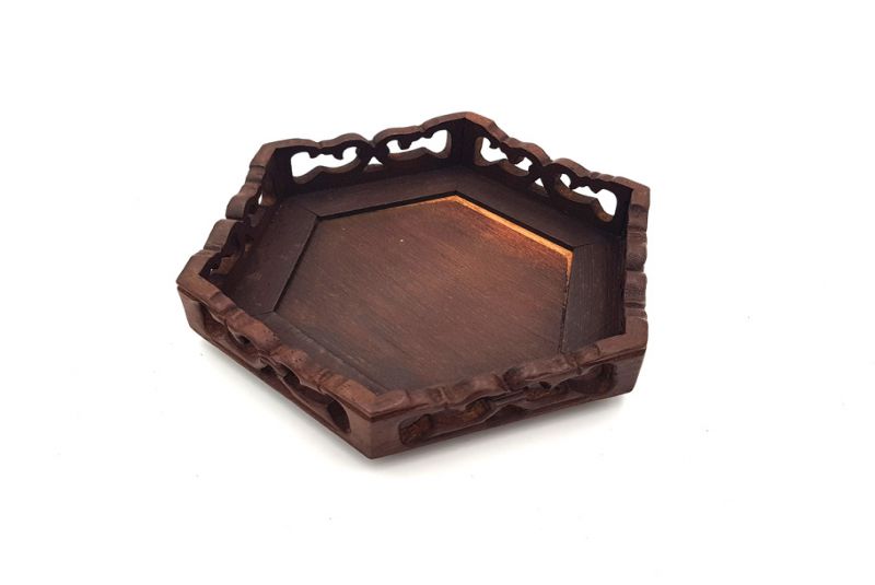 Chinese Wooden Stand - Hexagonal 14cm 4