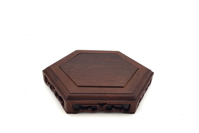 Chinese Wooden Stand - Hexagonal 16cm 2