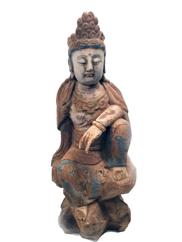 Chinese Wooden Statue Asian Buddha 1