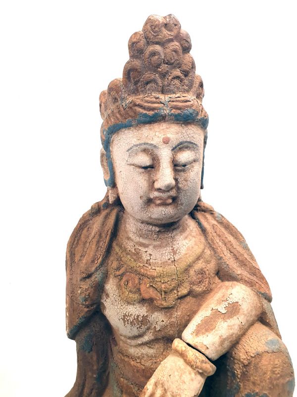 Chinese Wooden Statue Asian Buddha 2