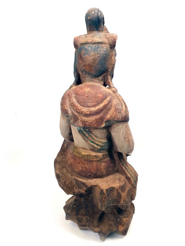 Chinese Wooden Statue Asian goddess 5