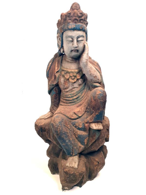 Click thumbnail to enlarge and hover over the picture to zoom Chinese Wooden Statue 1