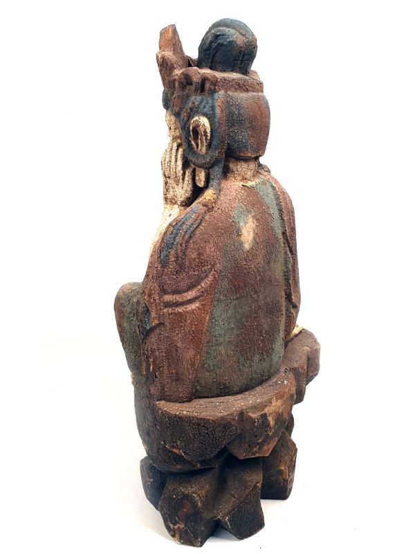 Chinese Wooden Statue Goddess Guan Yin Sarvanivarana 4