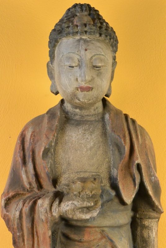 Click thumbnail to enlarge and hover over the picture to zoom Chinese Wooden Statue Standing Buddha 2
