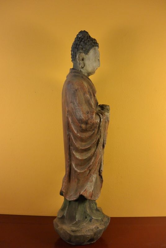 Chinese Wooden Statue Standing Buddha 4