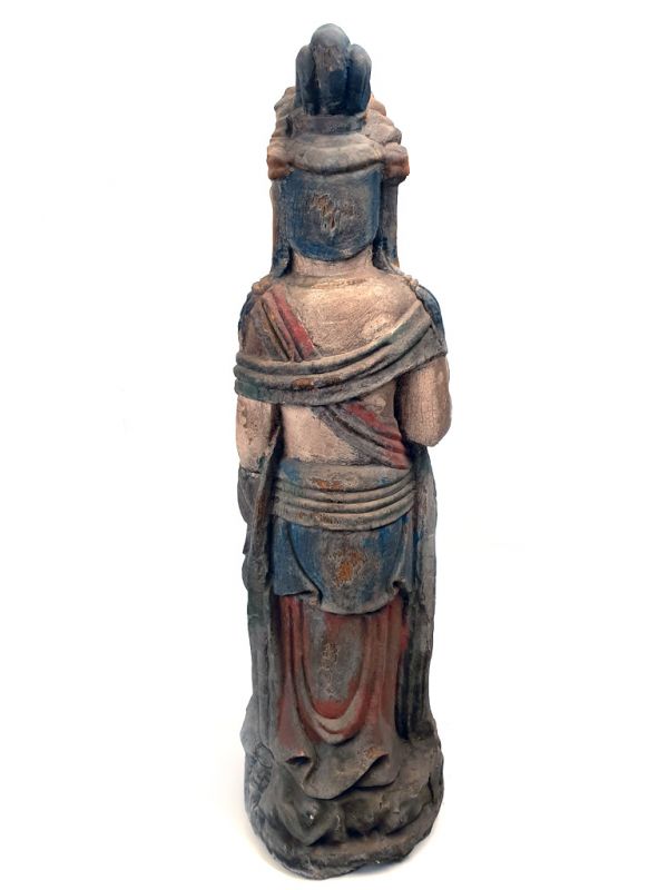 Chinese Wooden Statue Standing goddess 5