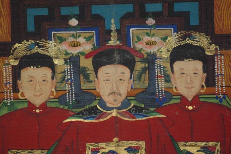 Chinesische Ahnenbilder 3 Personen 3