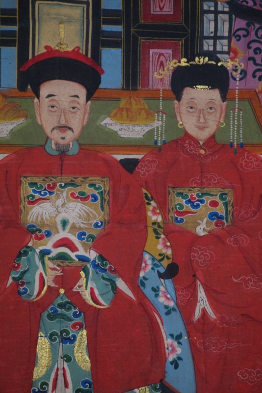 Chinesische Ahnenbilder 3 Personen 3