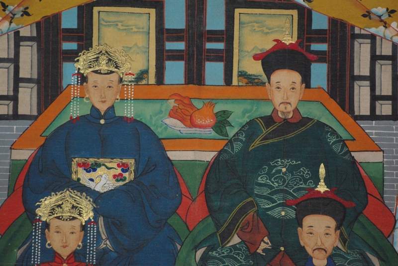 Chinesische Ahnenbilder 4 Personen 5