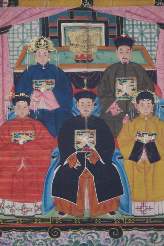 Chinesische Ahnenbilder 5 Personen 2