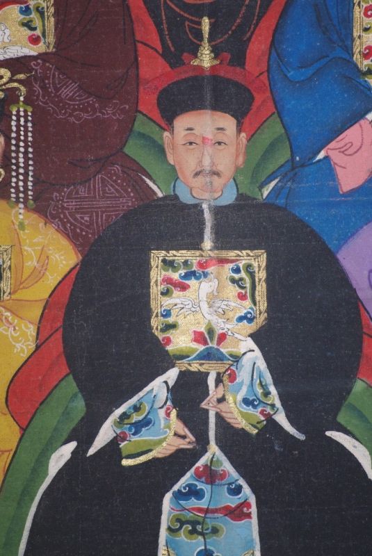 Chinesische Ahnenbilder 5 Personen Qing Dynastie 5
