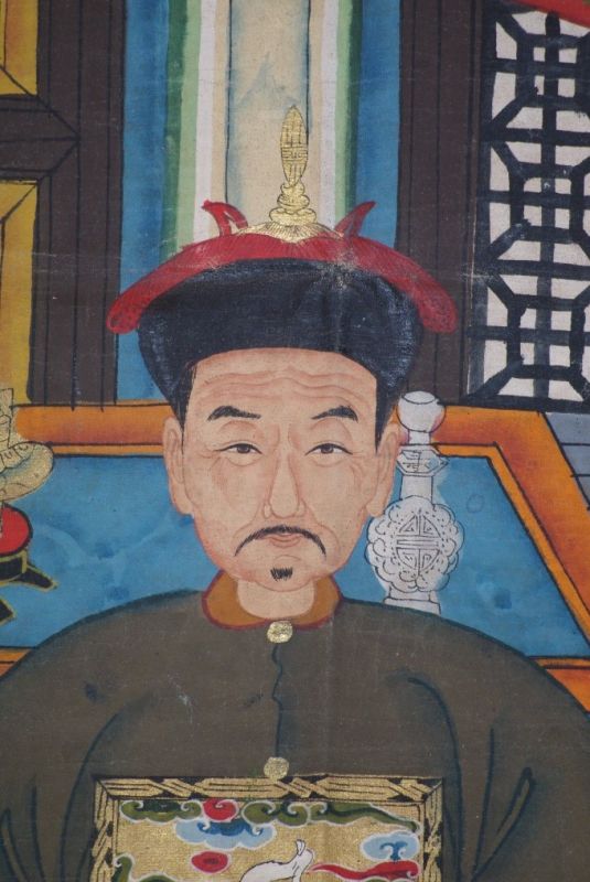 Chinesische Ahnenbilder 5 Personen Qing Dynastie 5