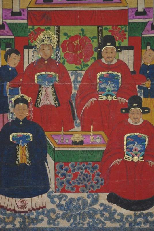Chinesische Ahnenbilder 6 Personen 2