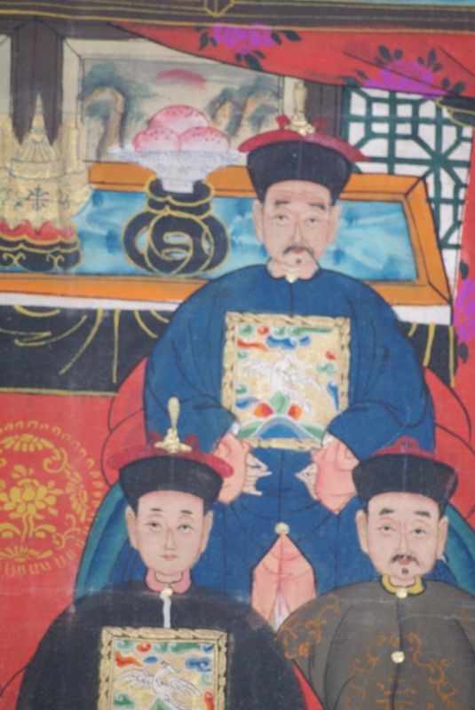 Chinesische Ahnenbilder 6 Personen Qing Dynastie 4