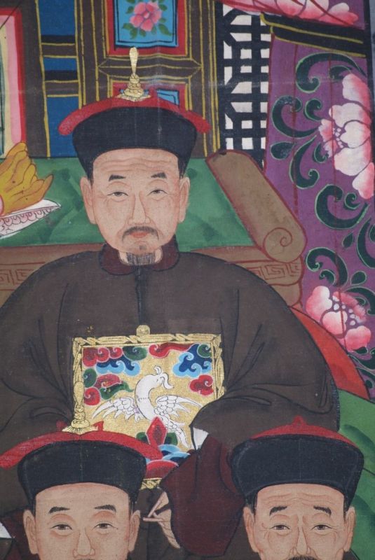 Chinesische Ahnenbilder 6 Personen Qing Dynastie 4
