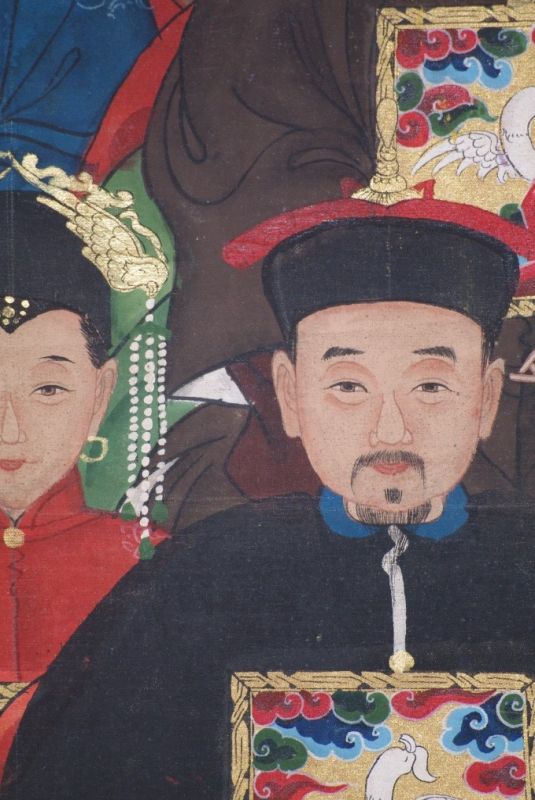 Chinesische Ahnenbilder 6 Personen Qing Dynastie 5