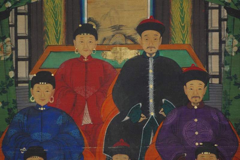 Chinesische Ahnenbilder 7 Personen 3