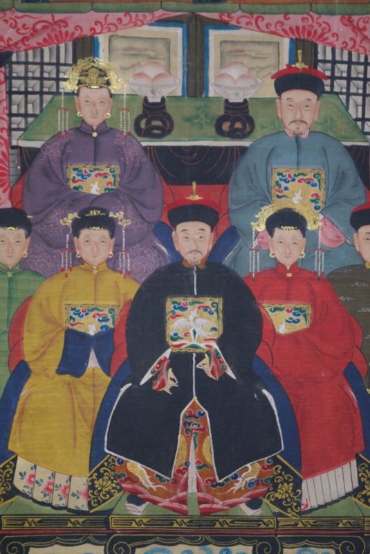 Chinesische Ahnenbilder 7 Personen 2