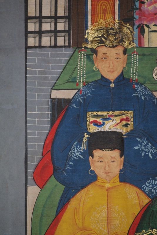 Chinesische Ahnenbilder 7 Personen Qing Dynastie 3
