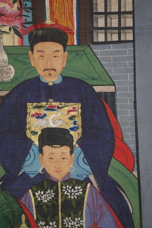 Chinesische Ahnenbilder 7 Personen Qing Dynastie 4