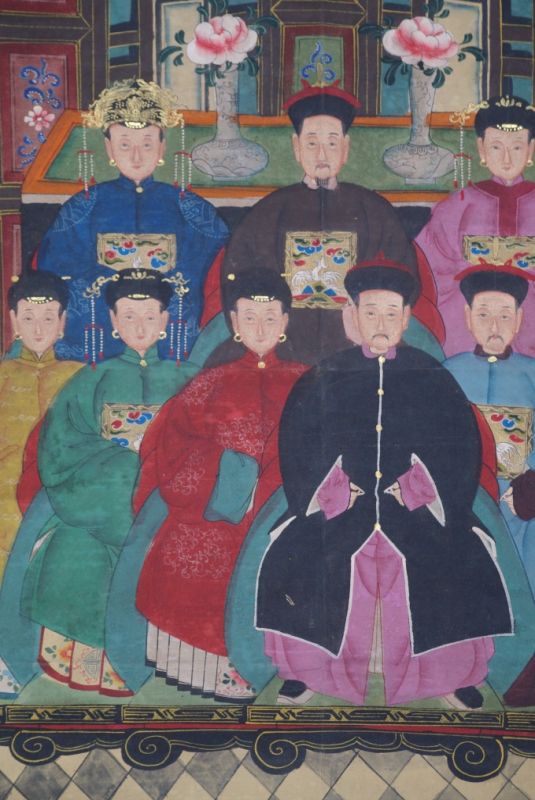 Chinesische Ahnenbilder 9 Personen 2