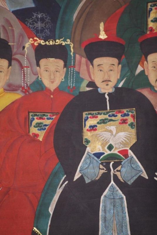 Chinesische Ahnenbilder Qing Dynastie 10 Personen 3