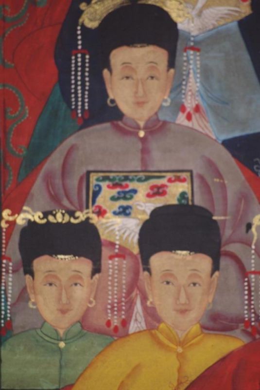 Chinesische Ahnenbilder Qing Dynastie 10 Personen 4