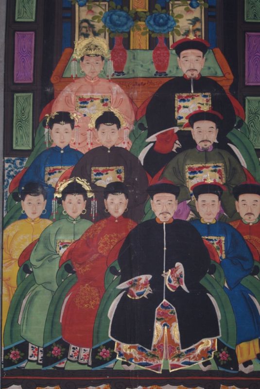 Chinesische Ahnenbilder Qing Dynastie 11 Personen 2