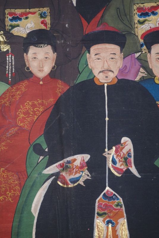 Chinesische Ahnenbilder Qing Dynastie 11 Personen 5